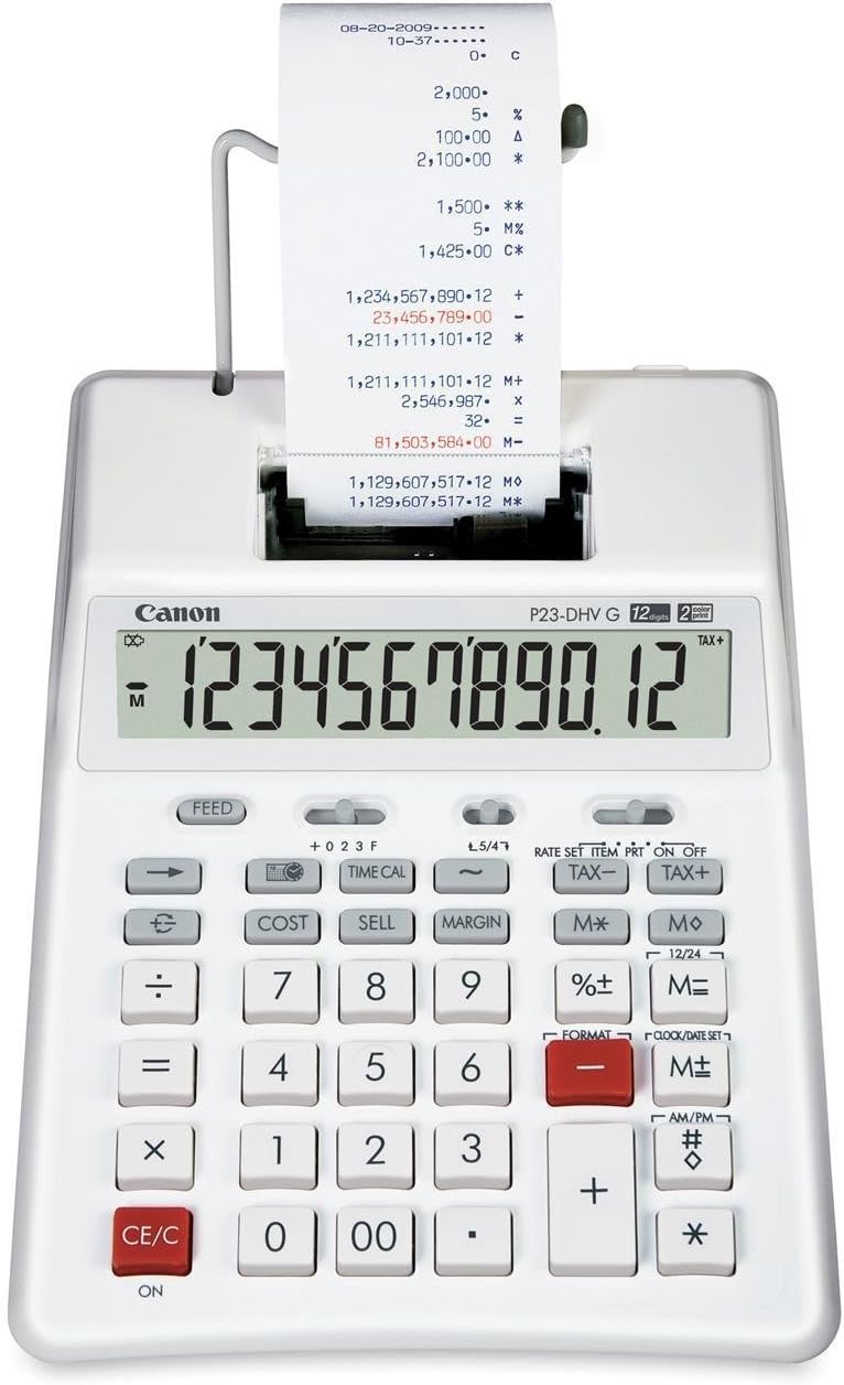 Canon P23-DHV G Business Printing Calculator, Recycled Plastic
