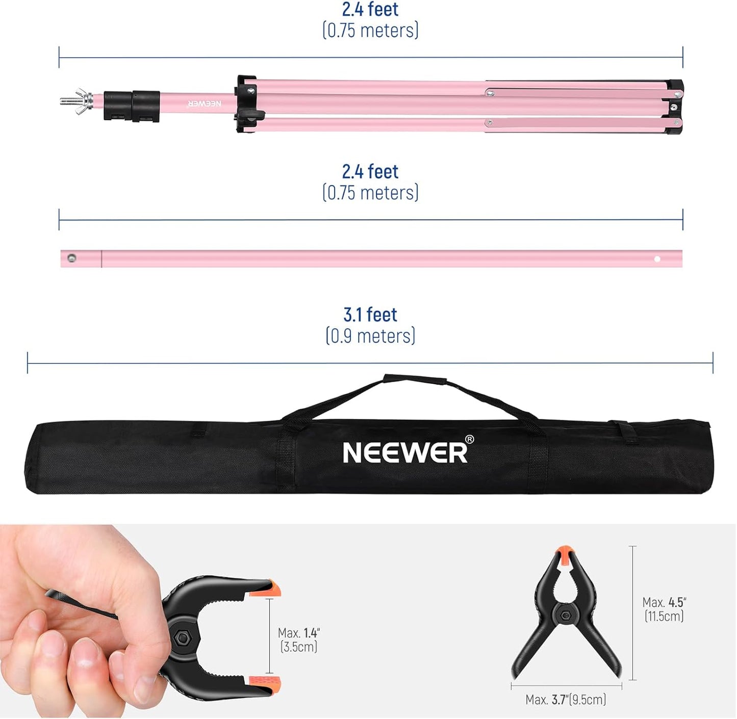 Neewer NK-ST0204: Photo Studio Backdrop Support System - Pink