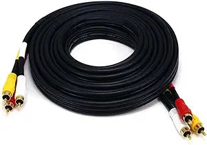 Monoprice 100130 12ft Triple RCA Composite AV Cable