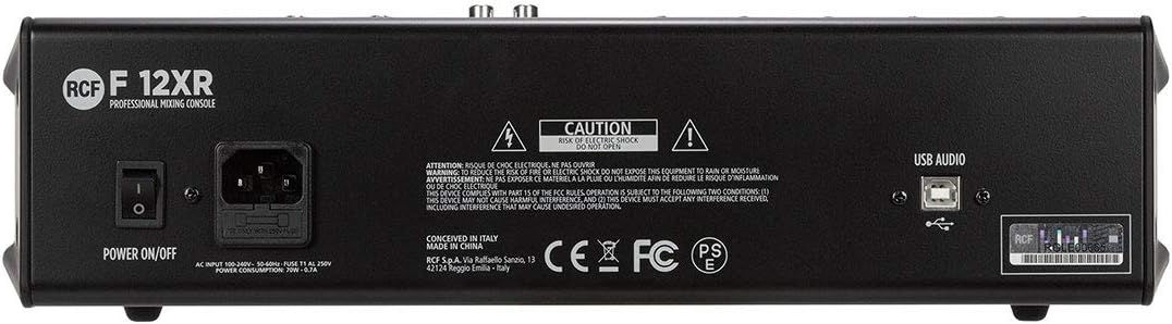 RCF F-12XR 12-Channel Mixer Console Multi-FX USB