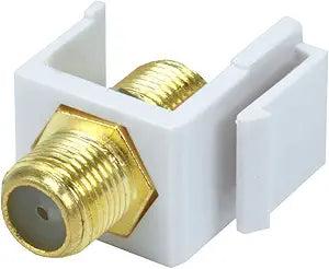 Monoprice 109321 White Keystone Jack Modular F Type