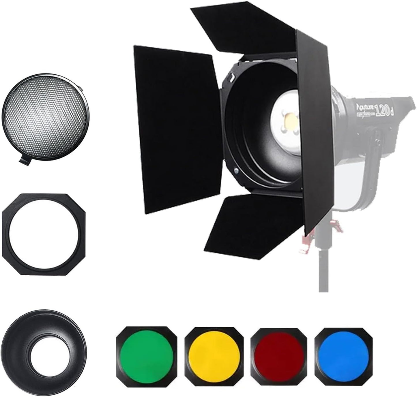 Aputure Barn Doors with Color Gels for Bowens Mount Lights
