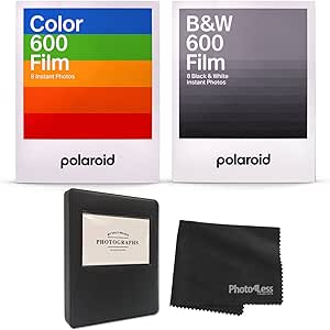 Polaroid 600 Instant Film Black & White + Color Bundle