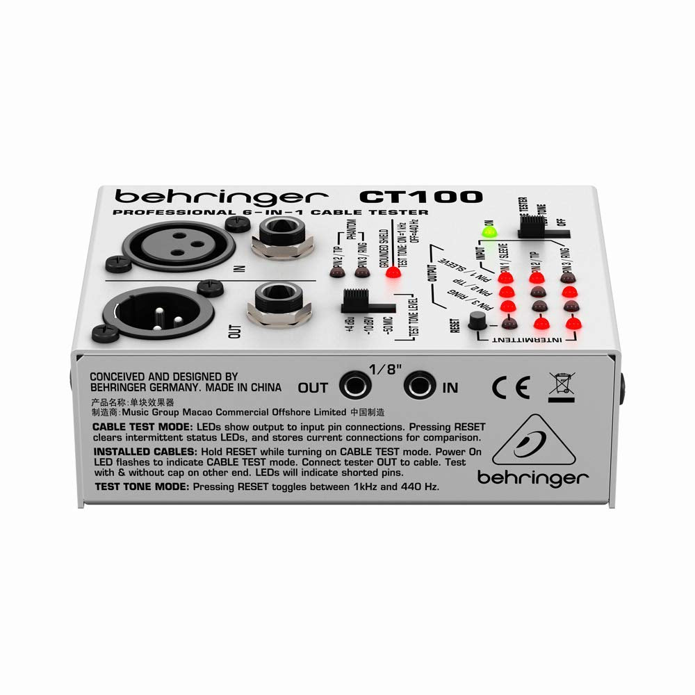 Behringer CT100 6-in-1 Cable Tester - Professional Grade