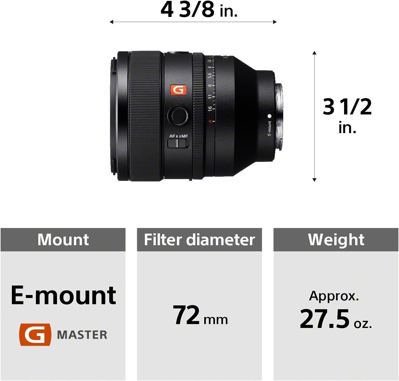 Sony SEL50F12GM FE 50mm F1.2 GM Lens