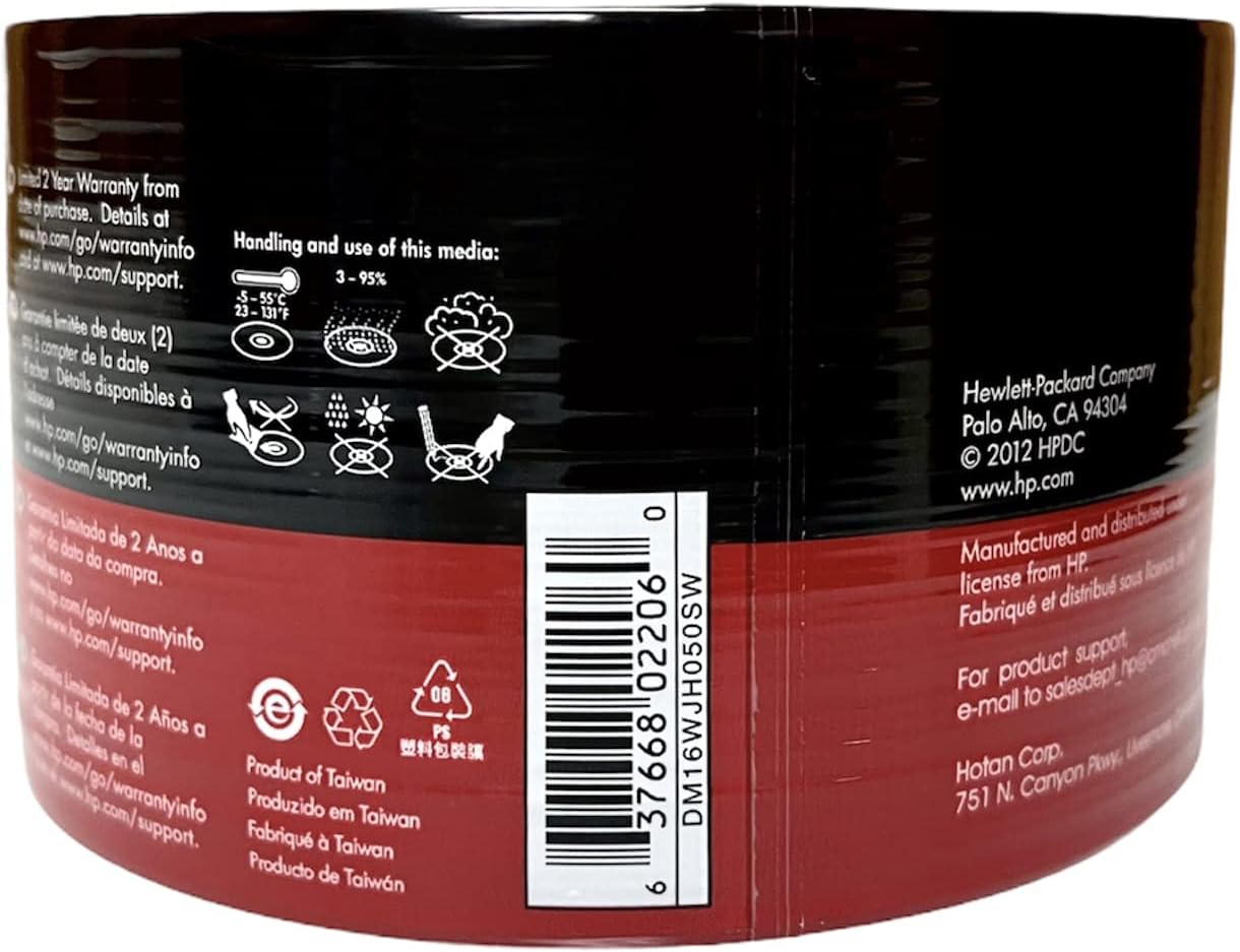 HP DVD-R 16x 4.7GB Inkjet Printable 50-Pack