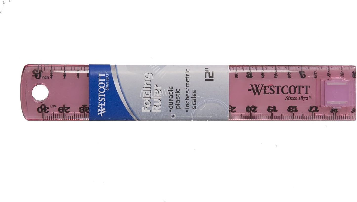 Westcott 15390 Plastic Folding Ruler - Colors Vary