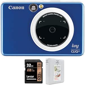 Canon Cliq+ Instant Camera Printer Bundle - Blue