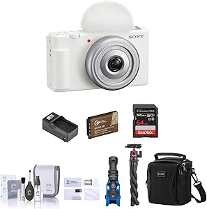 Sony ZV-1F Vlogging Camera White Bundle — main product image