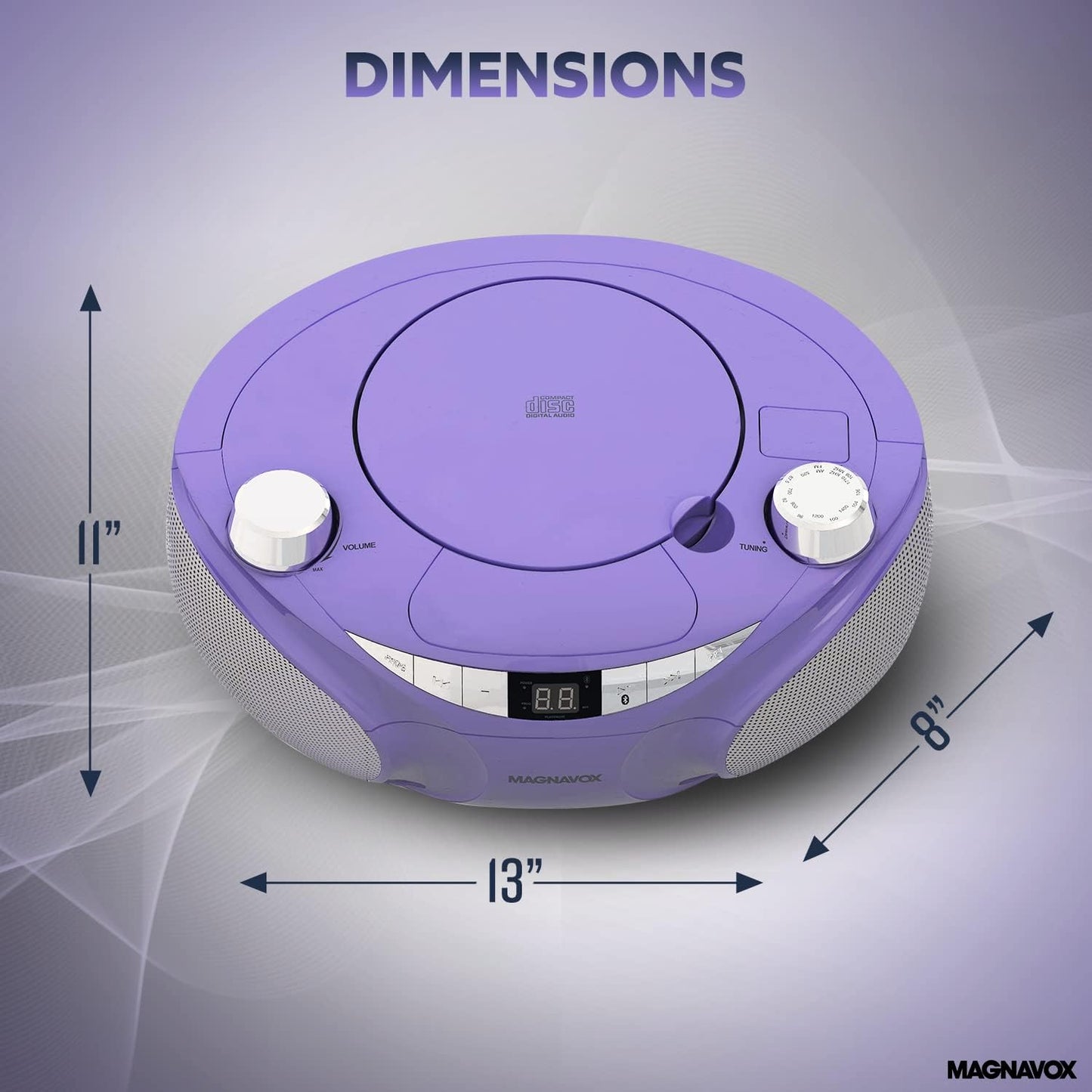 Magnavox MD6949 Portable CD Boombox Bluetooth Radio
