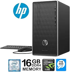 HP X6C05AAR#ABA Pavilion Desktop PC i7 GTX1050 (Renewed)