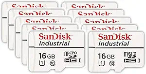 SanDisk SDSDQAF3 Industrial 16GB MicroSD Card 10-Pack