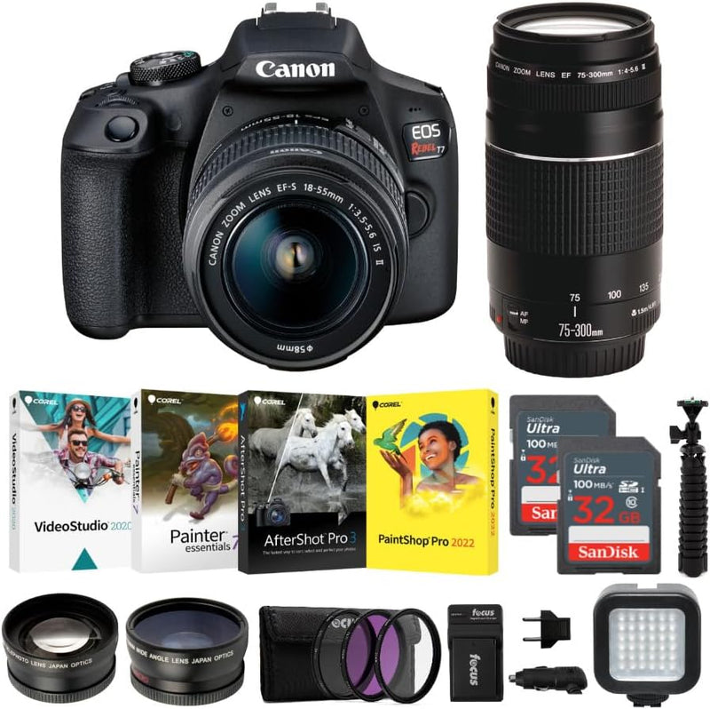 Canon T7 EOS Rebel Kit 18-55mm 75-300mm Lens — main product image