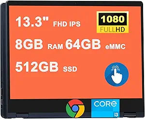 Lenovo IdeaPad Flex 5 Chromebook 13" i3 8GB 64GB eMMC + 512GB SSD