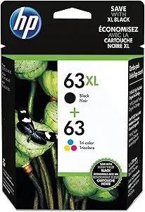 HP 63Xl High Yield Black and Tri-Color Ink Combo
