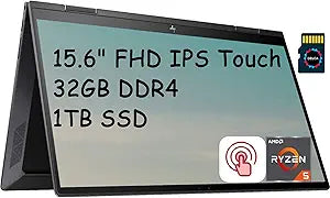 HP HP Envy X360 Ryzen 5 Touchscreen Laptop 32GB 1TB SSD 2-in-1 — main product image