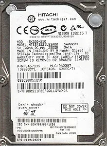 Hitachi HTS543225L9SA00 250GB SATA Hard Drive