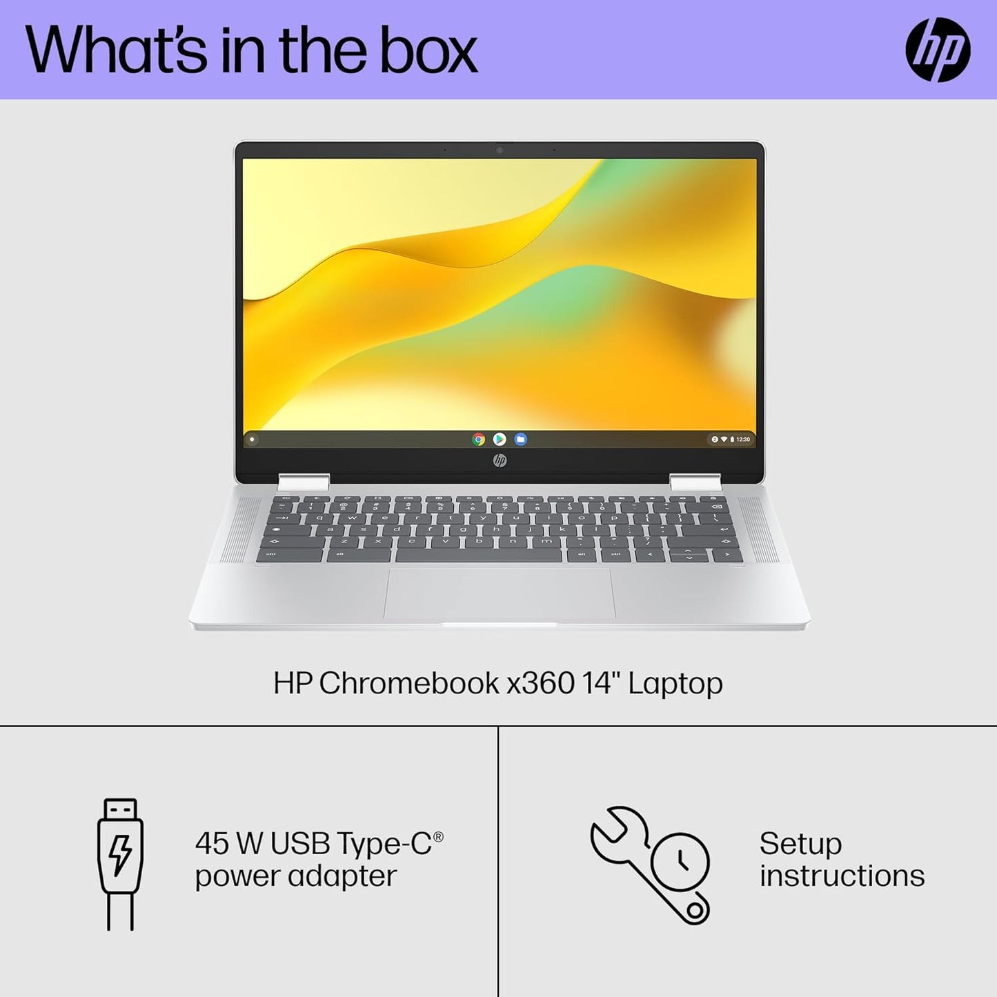 HP 9P9X3UA#ABA Chromebook x360 14" - HD Touchscreen Laptop 2024