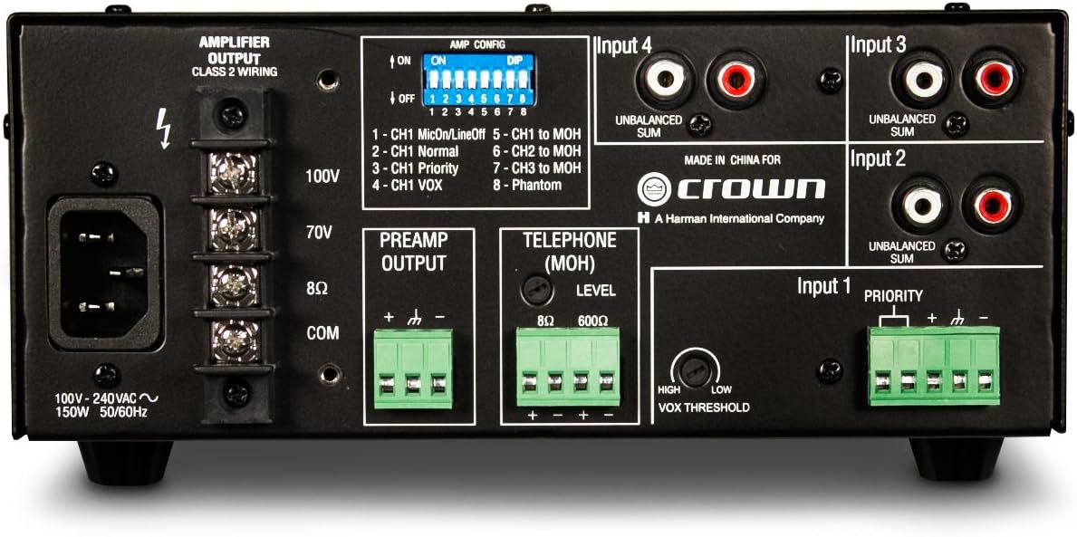 Crown G160MA 4-Channel 60W Powered Mixer Amplifier