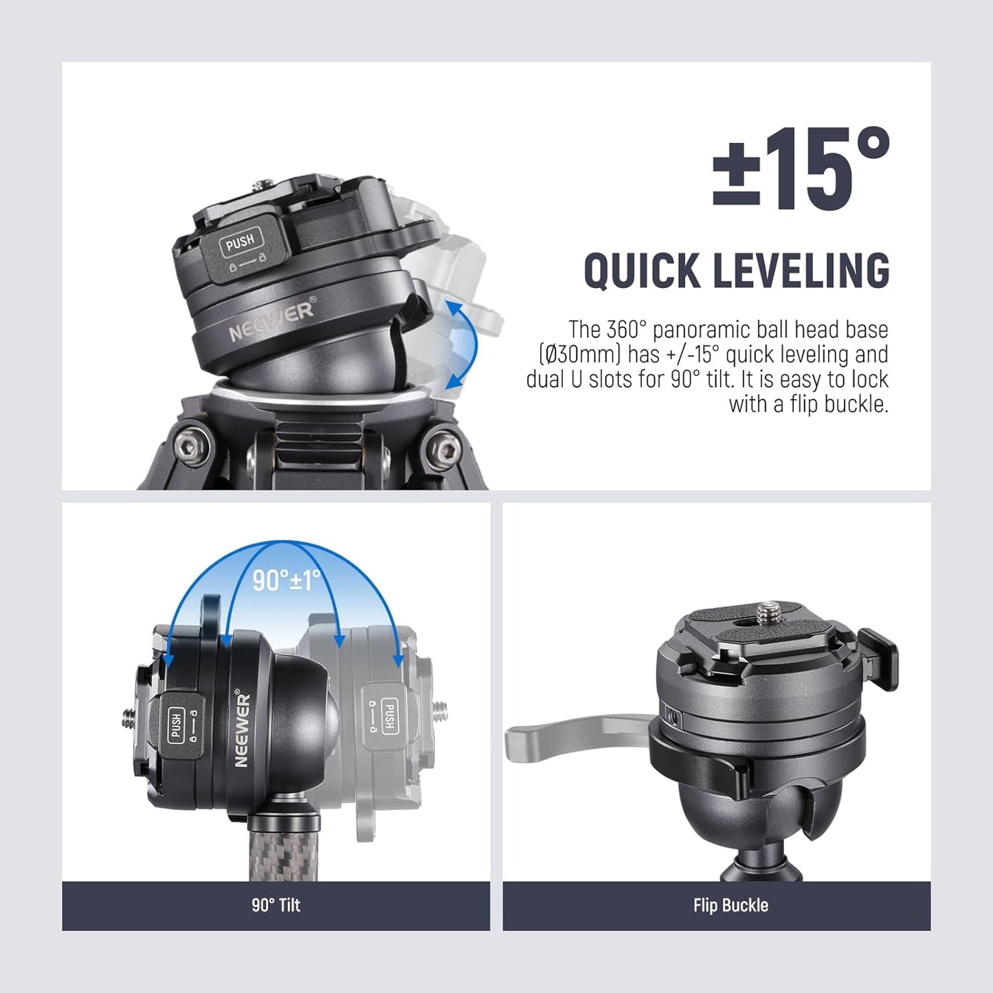 Neewer TP62 LITETRIP LT32 Carbon Fiber Travel Tripod