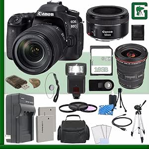 Canon EOS 80D DSLR 18-135mm Lens Bundle