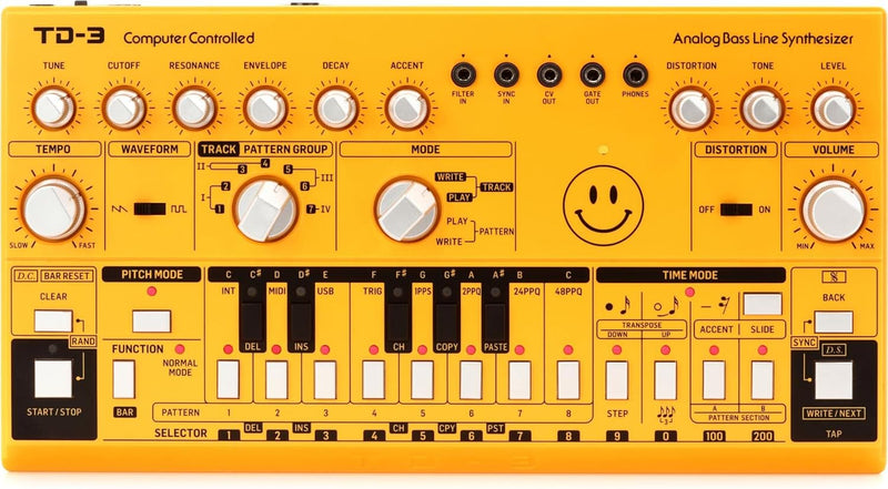 Behringer TD-3 Yellow Analog Bass Synthesizer — main product image