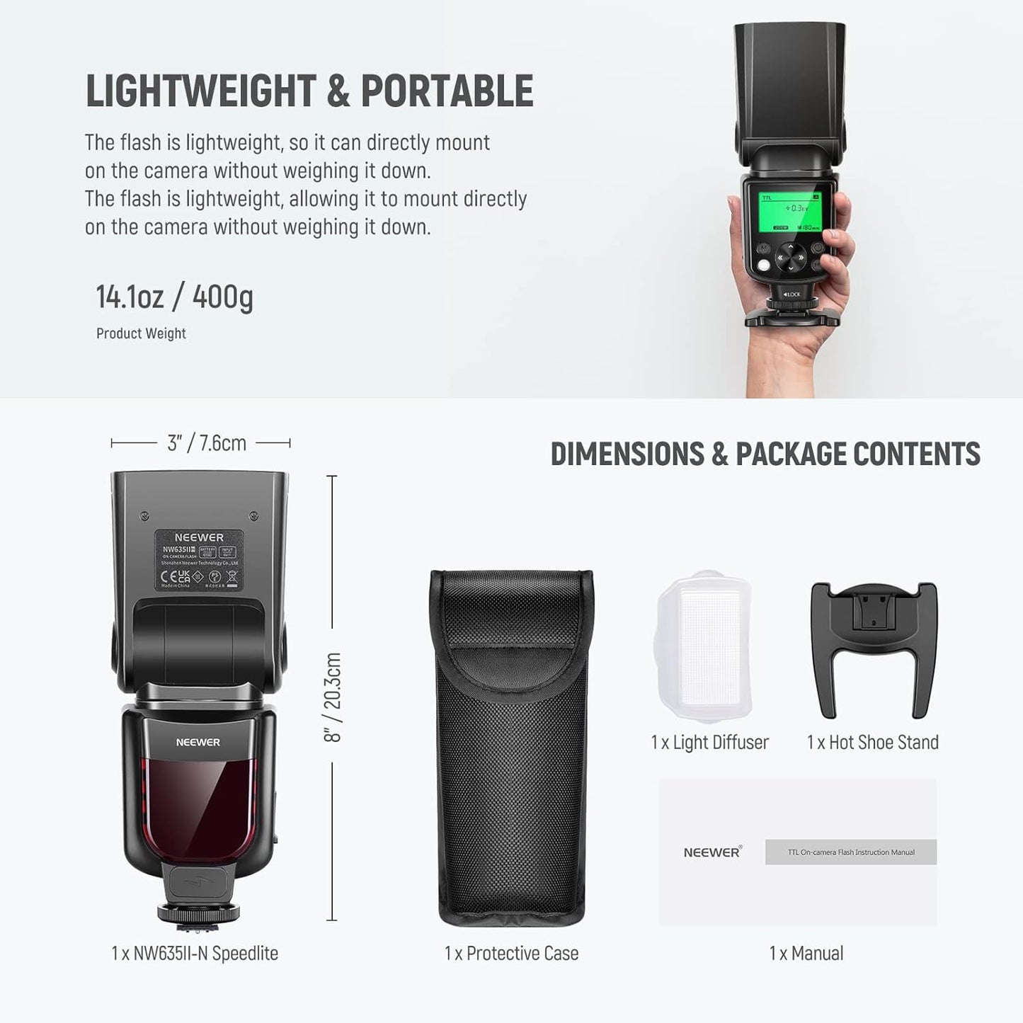 Neewer 10101910 NW635II-N TTL Speedlite Flash for Nikon