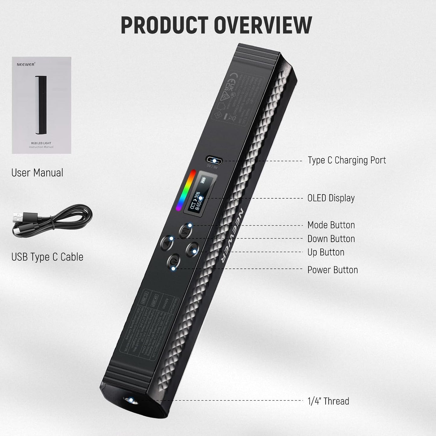 Neewer 10103817 RGB Light Wand APP Control