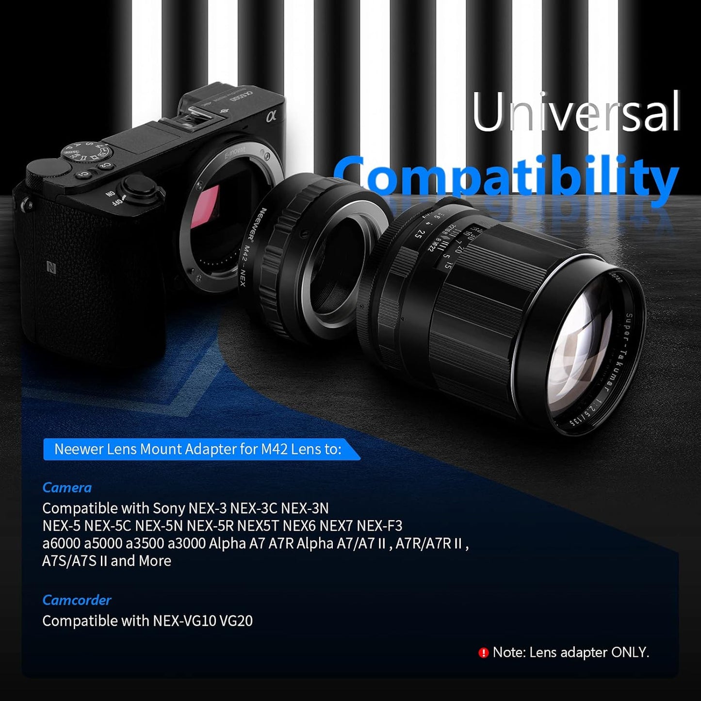 Neewer 10087427 Lens Adapter M42 to Sony E-Mount