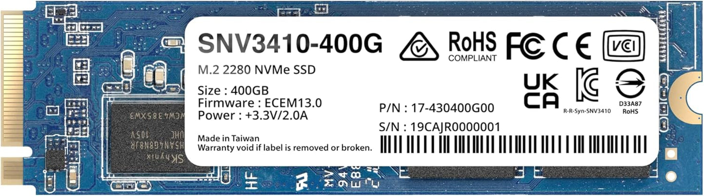 Synology SNV3410-400G M.2 NVMe SSD - 400GB, High Endurance