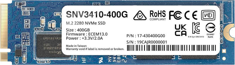 Synology SNV3410-400G M.2 NVMe SSD - 400GB, High Endurance — main product image