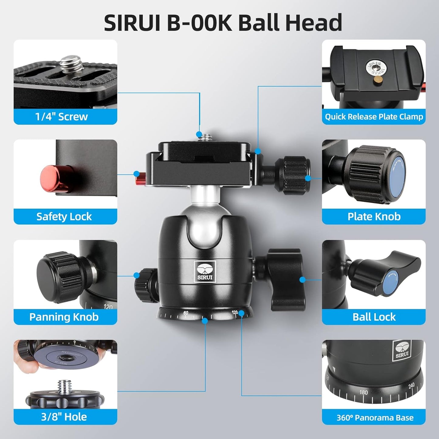 Sirui 103029 B-00K Camera Tripod Ball Head 22lbs