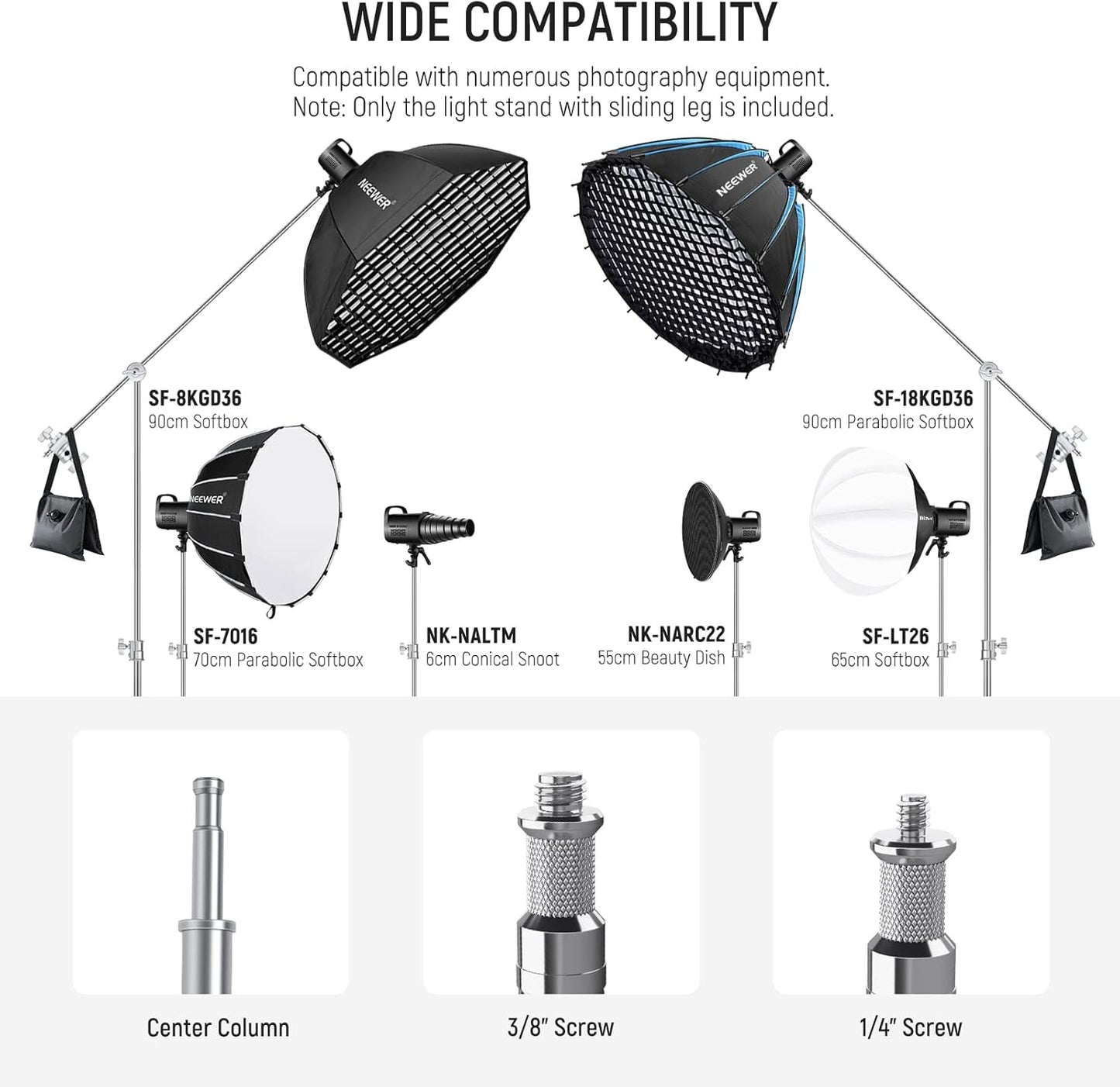 Neewer ST-C-CB C Stand with Boom Arm & Sliding Legs