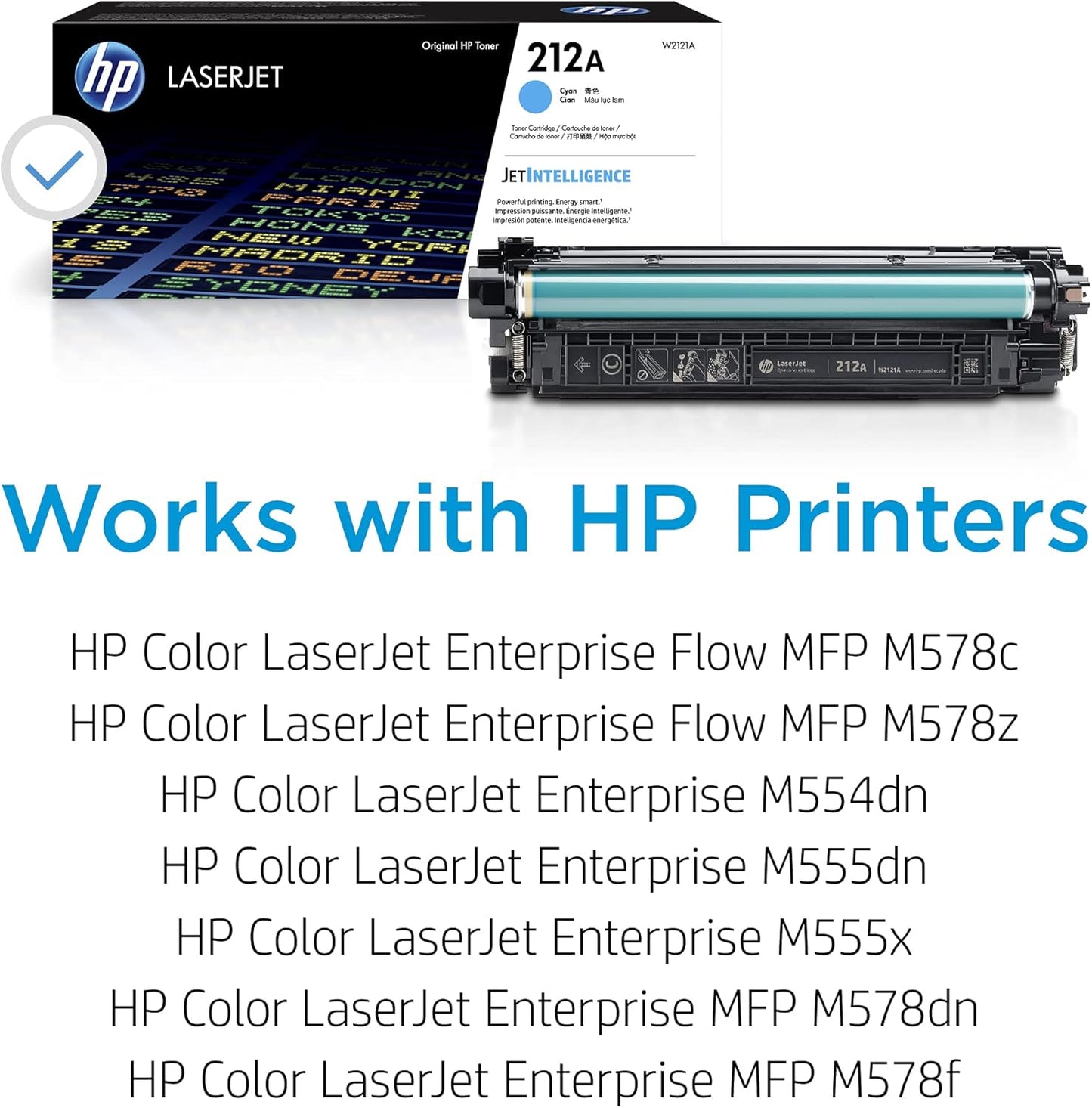 HP 212A Cyan Toner: LaserJet Enterprise M554/M578 Series, W2121A