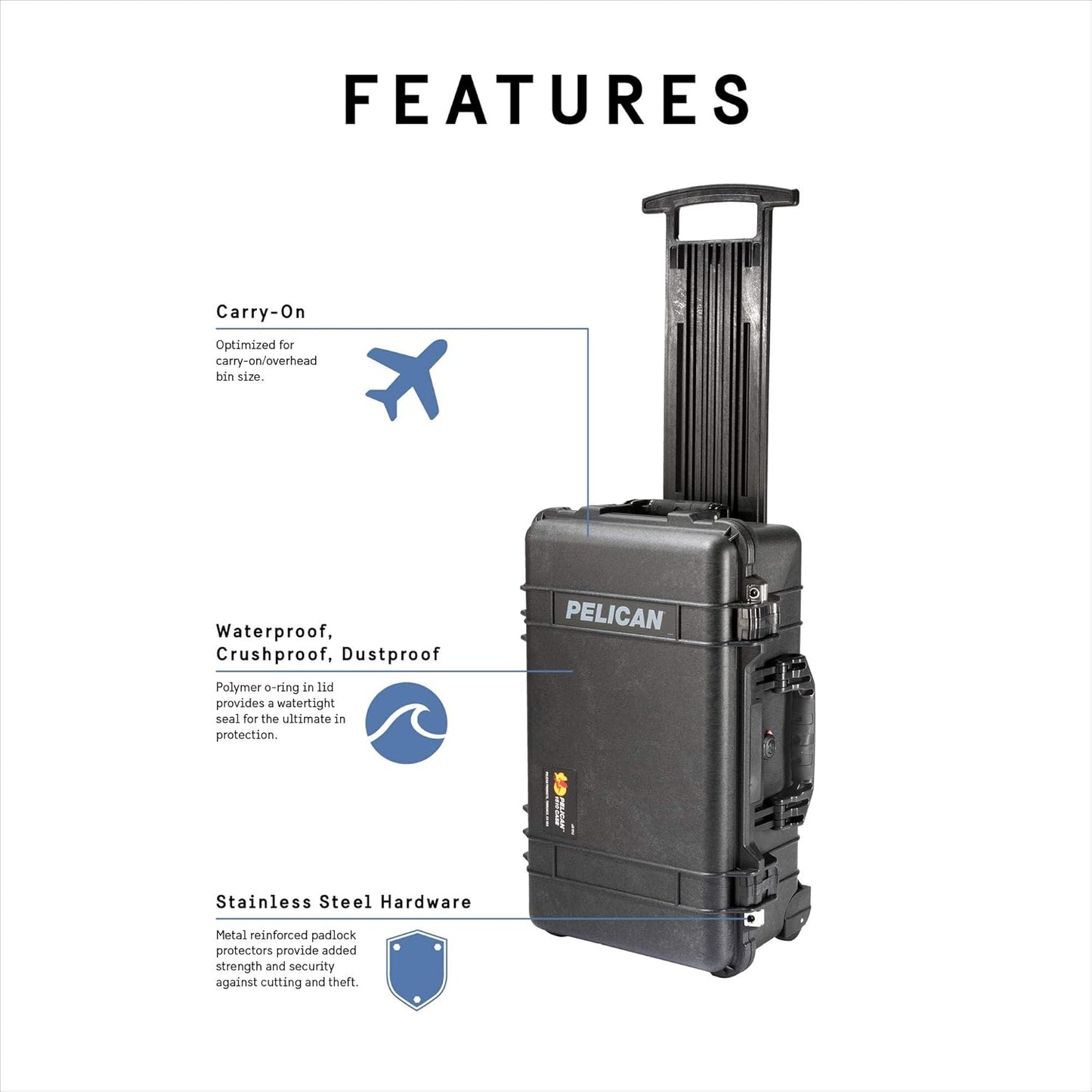 Pelican 039639 1510 Carry On Travel Case