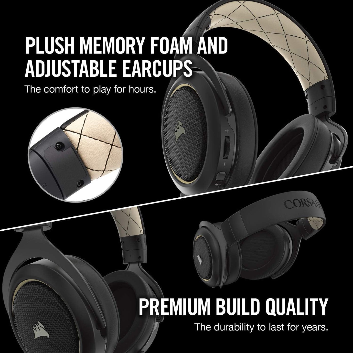 Corsair HS70 Wireless Gaming Headset - Carbon (Renewed)
