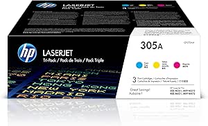 HP 305A (CF370AM) Toner Cartridge 3-Pack CMY