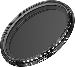 Neewer 10090254 Adjustable ND2-ND400 Camera Filter 72mm