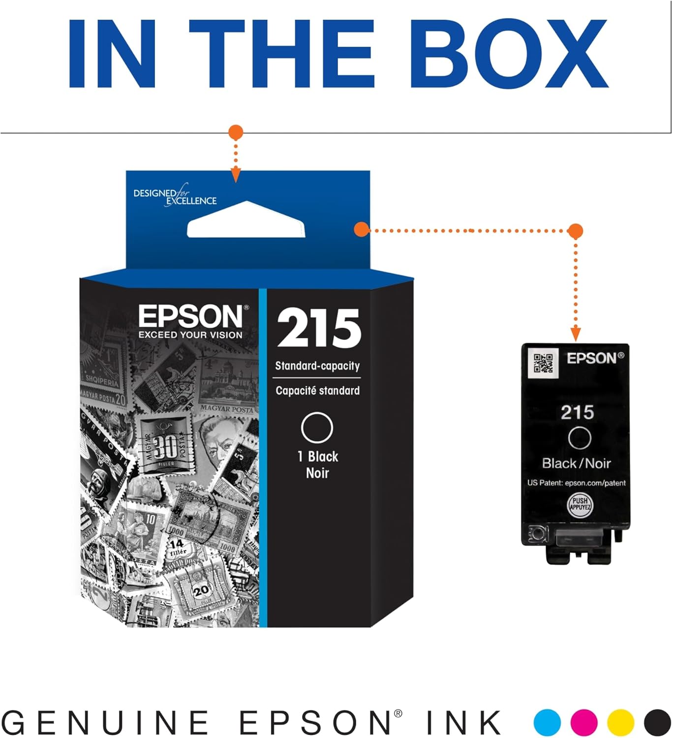 Epson T215120-S Ink Cartridge: 215 Black Standard Capacity