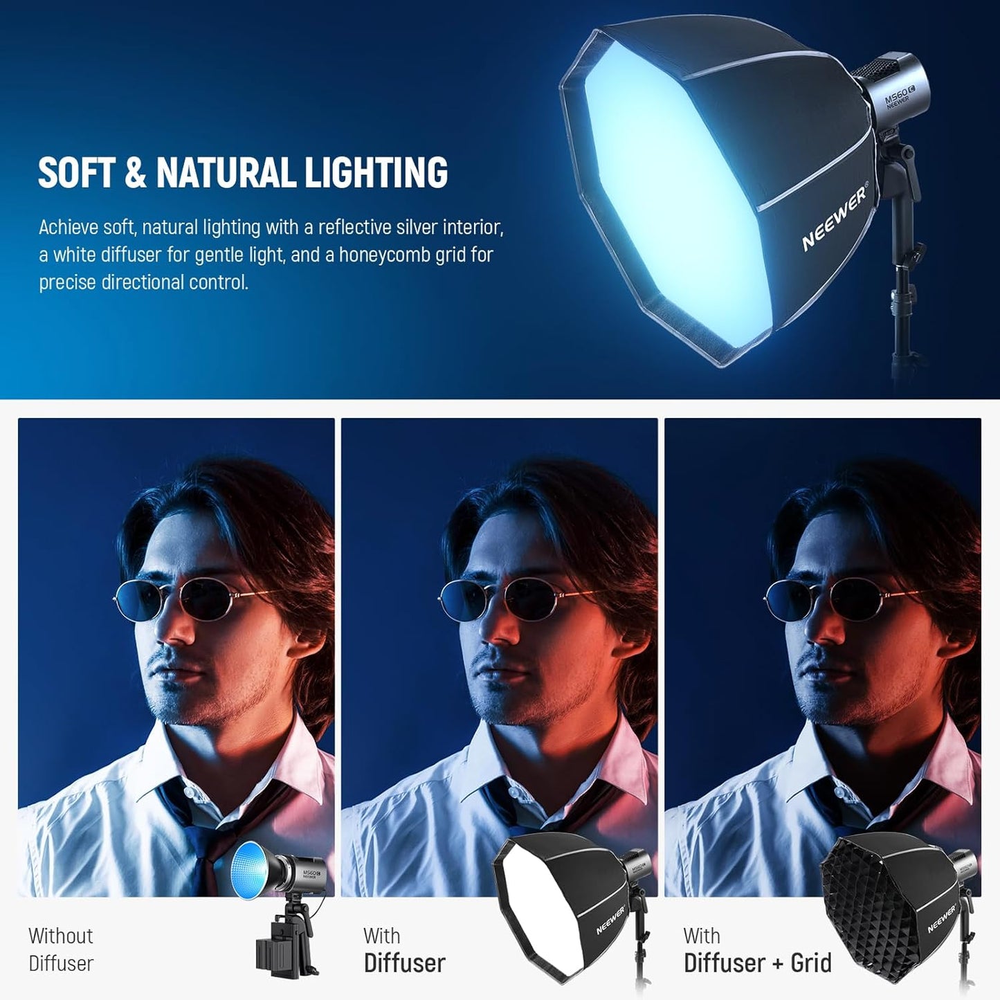 Neewer NS4P 50cm Octagonal Softbox with Grid