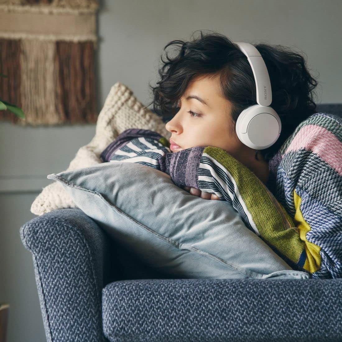 Sony WH-CH520 WZ Wireless Bluetooth On-Ear Headphones - White