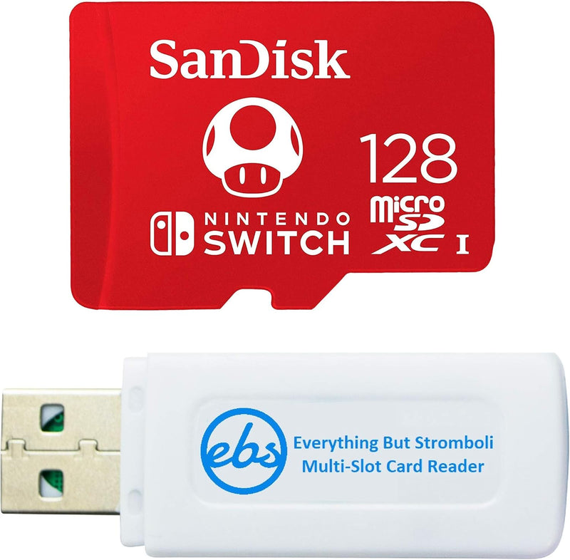 SanDisk SDSQXAO-128G-GNCZN 128GB Nintendo Switch Micro SD Card Bundle — main product image