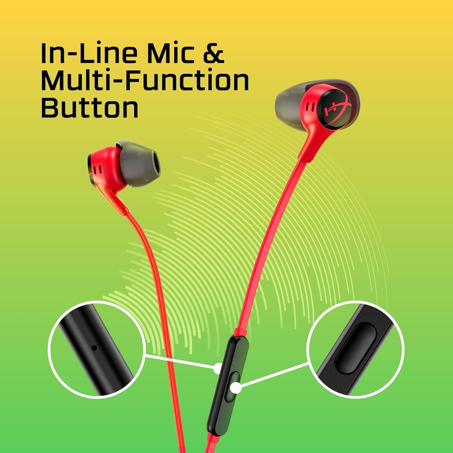 HyperX 705L8AA Cloud Earbuds II, Gaming and Mobile, Red