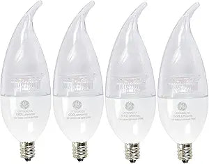 GE 34724 C11 E12 LED Bulb: Soft White, 60W Equivalent, 2-Pack