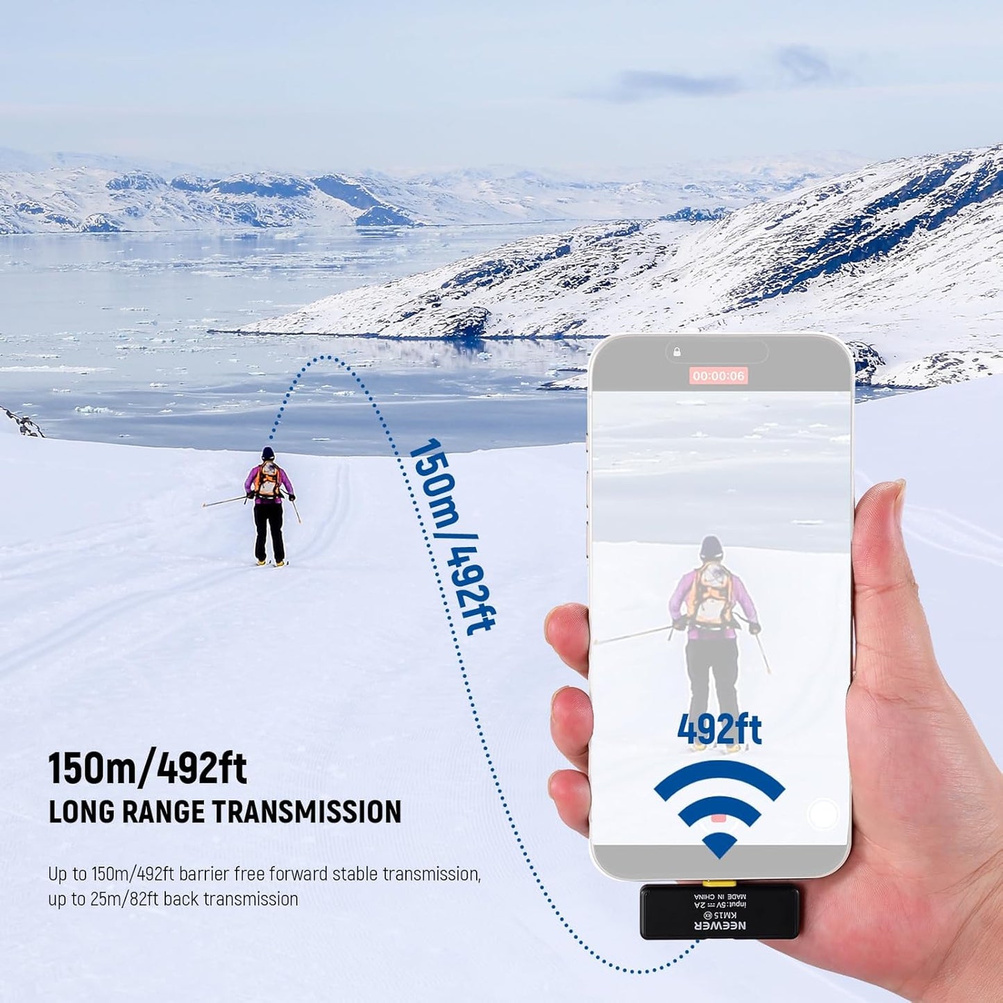 Neewer 21000072 Wireless Lavalier Microphone USB-C iPhone