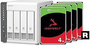QNAP TS-433-4G-44S-US 4-Bay 12TB NAS - Seagate IronWolf RAID 5 Bundle