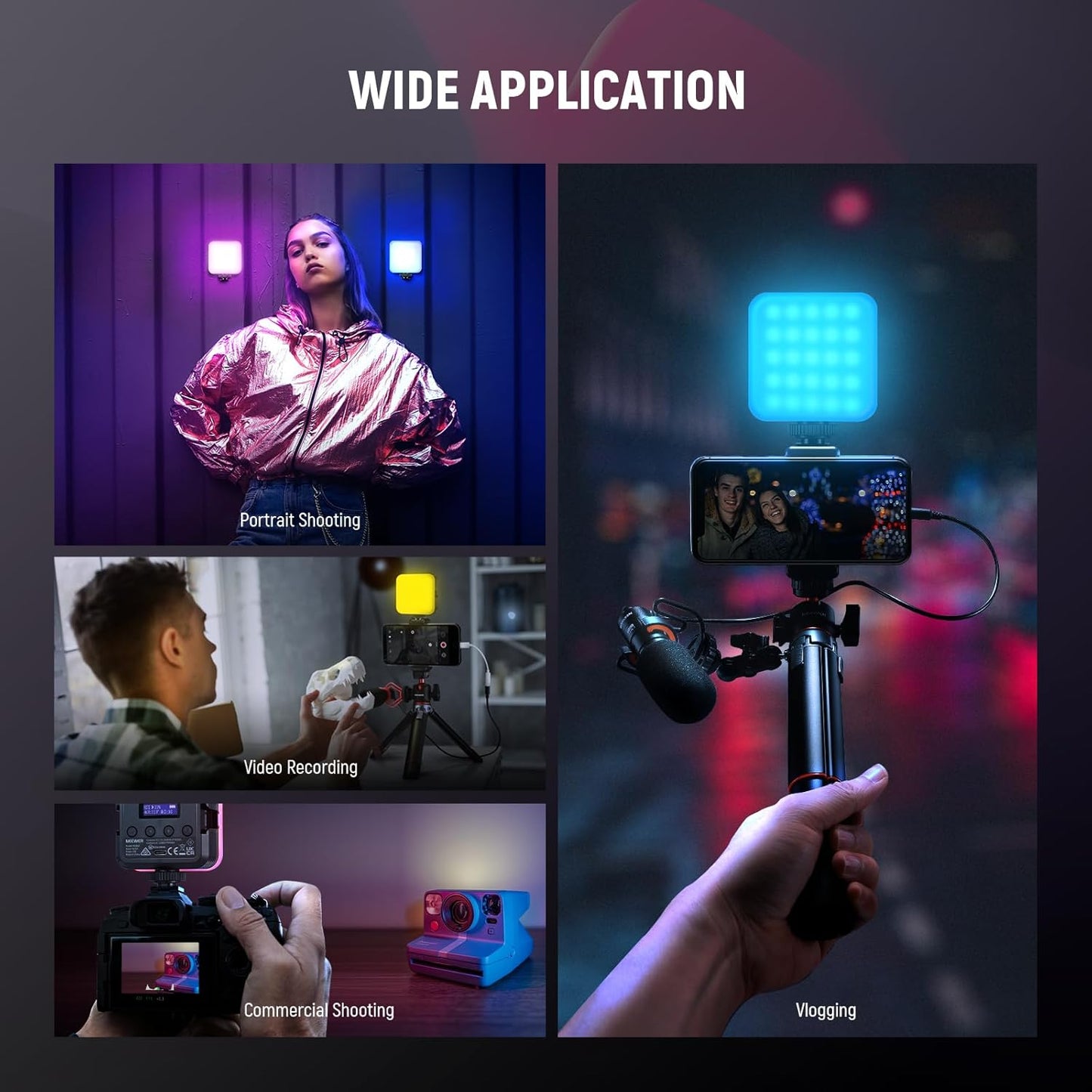 Neewer RGB62 Magnetic RGB Video Light APP Control
