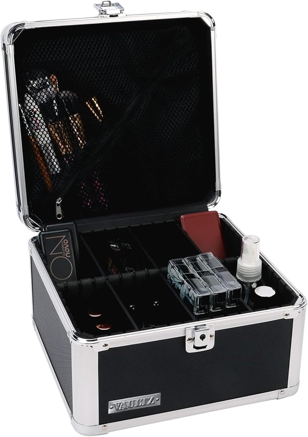 Vaultz VZ03993 Lockable Portable Safe Box, Black, 10x10x6.5 Inch