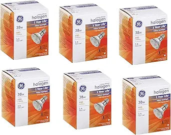 GE 69163 Halogen Floodlight PAR20 38-Watt 6-Pack