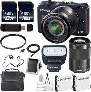 Canon EOSM2 BLUE 18-55 B58 Mark II Camera Bundle